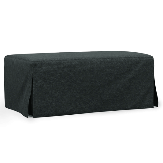 Sunset Trading Newport 44" Wide Slipcovered Ottoman - Dark Gray,