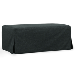 Sunset Trading Newport 44" Wide Slipcovered Ottoman - Dark Gray,