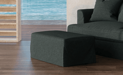 Sunset Trading Newport 44" Wide Slipcovered Ottoman - Dark Gray,