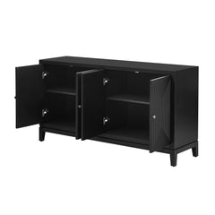 Sleek Storage Cabinet Sideboard Buffet with Vertical Line