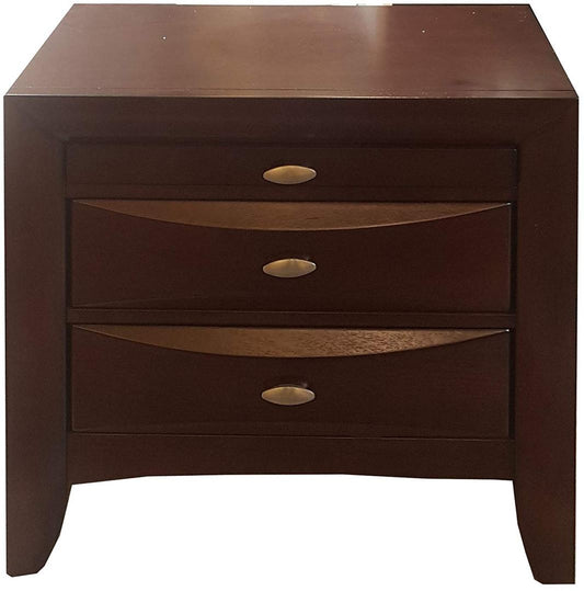 26inches X 17inches X 25inches Espresso Rubber Wood Elegant Nightstand
