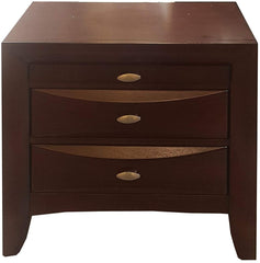 26inches X 17inches X 25inches Espresso Rubber Wood Elegant Nightstand