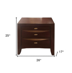 26inches X 17inches X 25inches Espresso Rubber Wood Elegant Nightstand