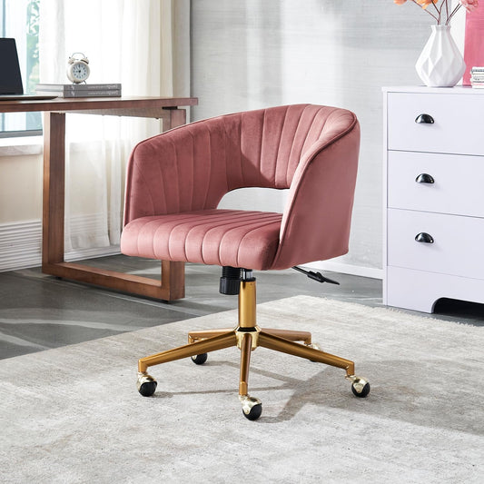 Home Office Chair Swivel Velvet Desk Chair, Vanity Chair with 360