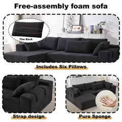 Modern Chenille Upholstered Sectional Sofa Couch Set,Modular 108' L