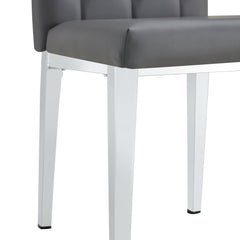 4 piece set of gray armless dining chairs brings a touch of elegance
