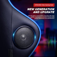 Gaming Chair with Footrest and Bluetooth Speakers Music Video Game