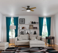 Fan Dempsey Low Profile Ceiling Fans with Lights and Remote, Flush
