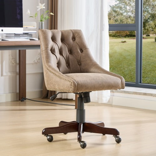 Medieval Vintage Style Sheepskin Pattern Fabric Home Office Chair With