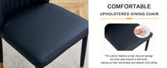 A set of 4 dining chairs, black dining chair set, PU material high