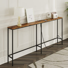 Modern Rustic Console Table with Power Outlet