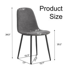 Modern Mid-Century Style Dining Chairs Set of 4 with Soft Linen Fabric
