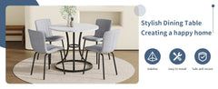 Table and chair set.A Modern Minimalist Circular Dining Table With A