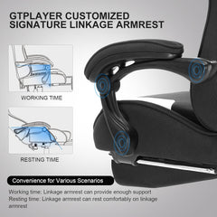 Gaming Chair, Computer Chair with Footrest and Lumbar Support, Height