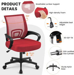 Office Chair Desk Chair Mid Back Mesh Task Chair Computer Chair