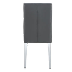 4 piece set of gray armless dining chairs brings a touch of elegance