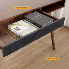 Office Desk Mid Century Modern Desk Writing Desk with Drawer Simple