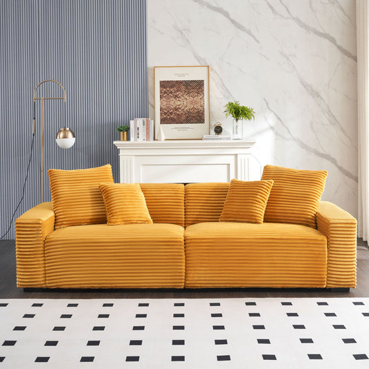 104.72-inch 4-seat large sofa with 4 throw pillows, living room sofa