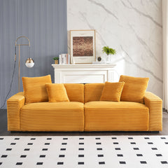 104.72-inch 4-seat large sofa with 4 throw pillows, living room sofa