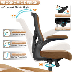 Office Chair, High Back Desk Chair Adjustable Height and Ergonomic