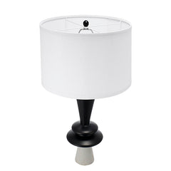 D15x26.7' Black Aluminum Table Lamp with Two Varying Disc Accents and