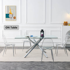 Modern minimalist transparent dining chair, plastic chair, armless