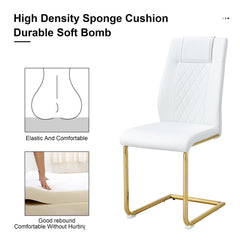Modern dining chairs, dining room chairs, and golden leg cushioned