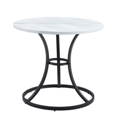 Table and chair set.A Modern Minimalist Circular Dining Table With A