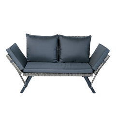 1 PCS Patio Wicker Side Foldable Bench Patio Backyard Conversation