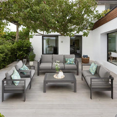 Aluminum Patio Furniture Set,7 Seats Modern Outdoor Conversation Set