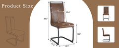 Retro - style Suede - like Tech Fabric Dining Chairs, Sturdy Metal