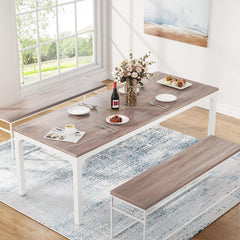 Dining Table for 6-8 People, 78-Inch Large Narrow Long Rectangular