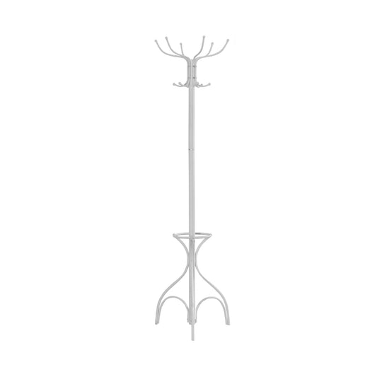 18inches x 18inches x 70inches White  Metal  Coat Rack