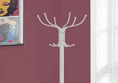 18inches x 18inches x 70inches White  Metal  Coat Rack