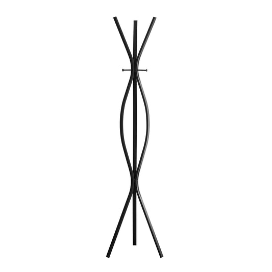 12inches x 18inches x 72inches Black  Metal  Coat Rack