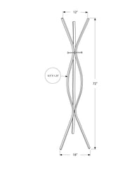 12inches x 18inches x 72inches Black  Metal  Coat Rack