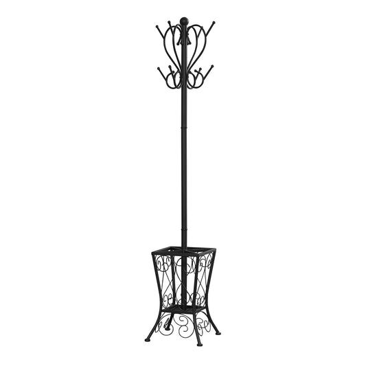 16inches x 16inches x 71inches Black  Metal  Umbrella Holder Coat Rack