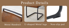 Retro - style Suede - like Tech Fabric Dining Chairs, Sturdy Metal