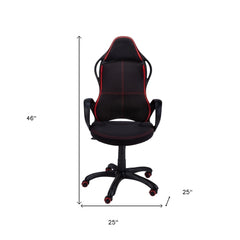 46inches Black and Red Fabric Multi Position Office Chair