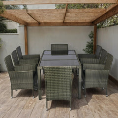 9 piece Outdoor Patio Wicker Dining Set Patio Wicker Furniture Dining