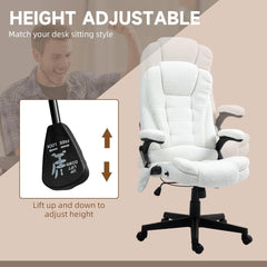 6 Point Vibrating Massage Office Chair with Heat, Velvet High Back