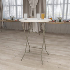 Round Folding Plastic Bar Table in White