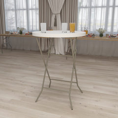 Round Folding Plastic Bar Table in White