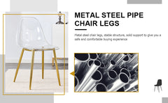 Modern minimalist transparent dining chair, plastic chair, armless