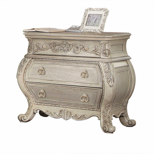 20inches X 38inches X 34inches Antique White Wood Nightstand