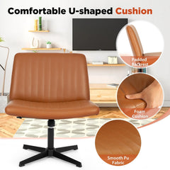 Criss Cross Chair,Armless Cross Legged Office Chair,Wide Comfty Desk