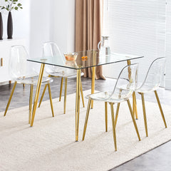 Modern minimalist transparent dining chair, plastic chair, armless