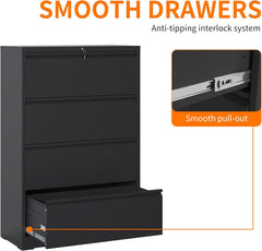 File Cabinets 4 Drawer,Metal Office Storage Filing Cabinet with