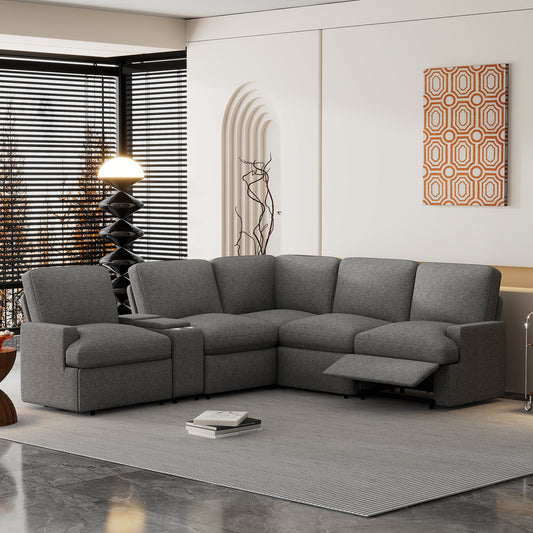 104'' Power Recliner Corner Sofa Home Theater Reclining Sofa Sectional