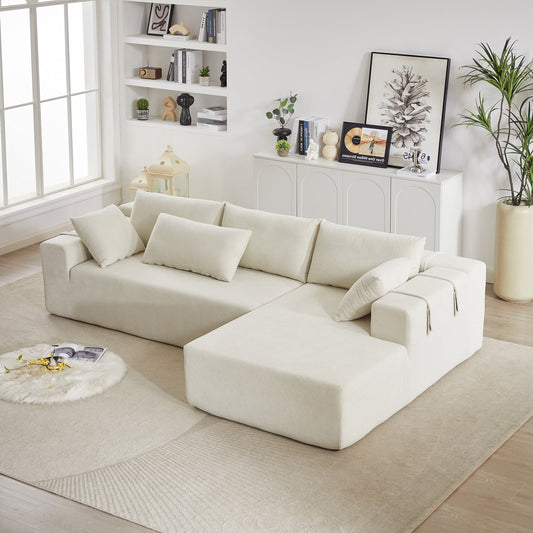 Modern Chenille Upholstered Sectional Sofa Couch Set,Modular 108' L